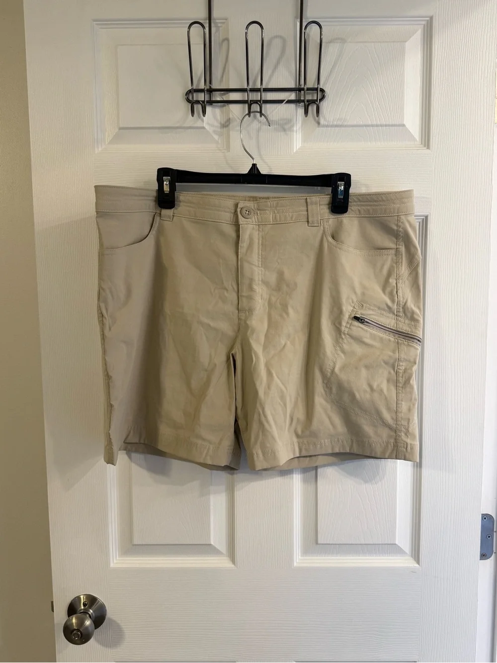 Eddie Bauer Tan Hybrid Shorts with Zip Pocket